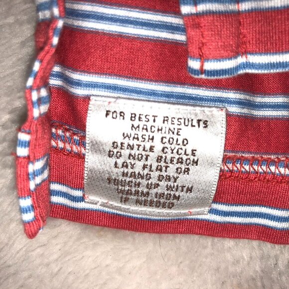 Peter Millar Mens Polo Shirt Medium Striped Top Red Ridgewood 100% Cotton Casual - Picture 10 of 12